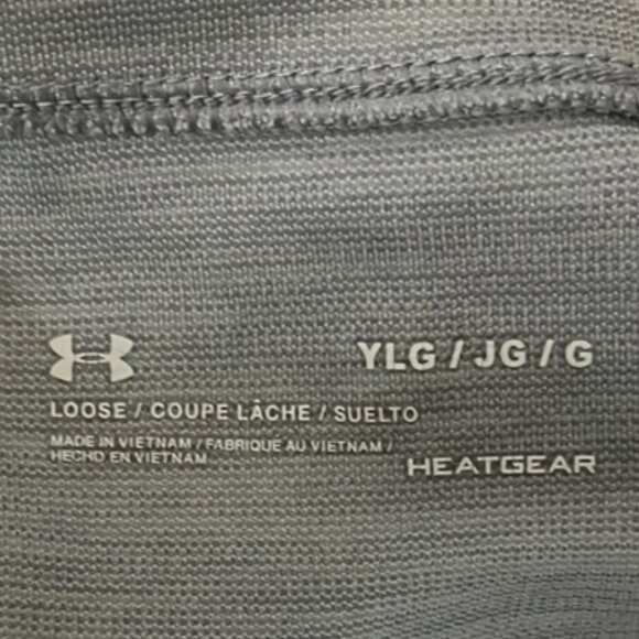 Under Armour Gray and Blue Short Sleeve Loose Fit Athletic Tee Youth Large - Picture 6 of 6